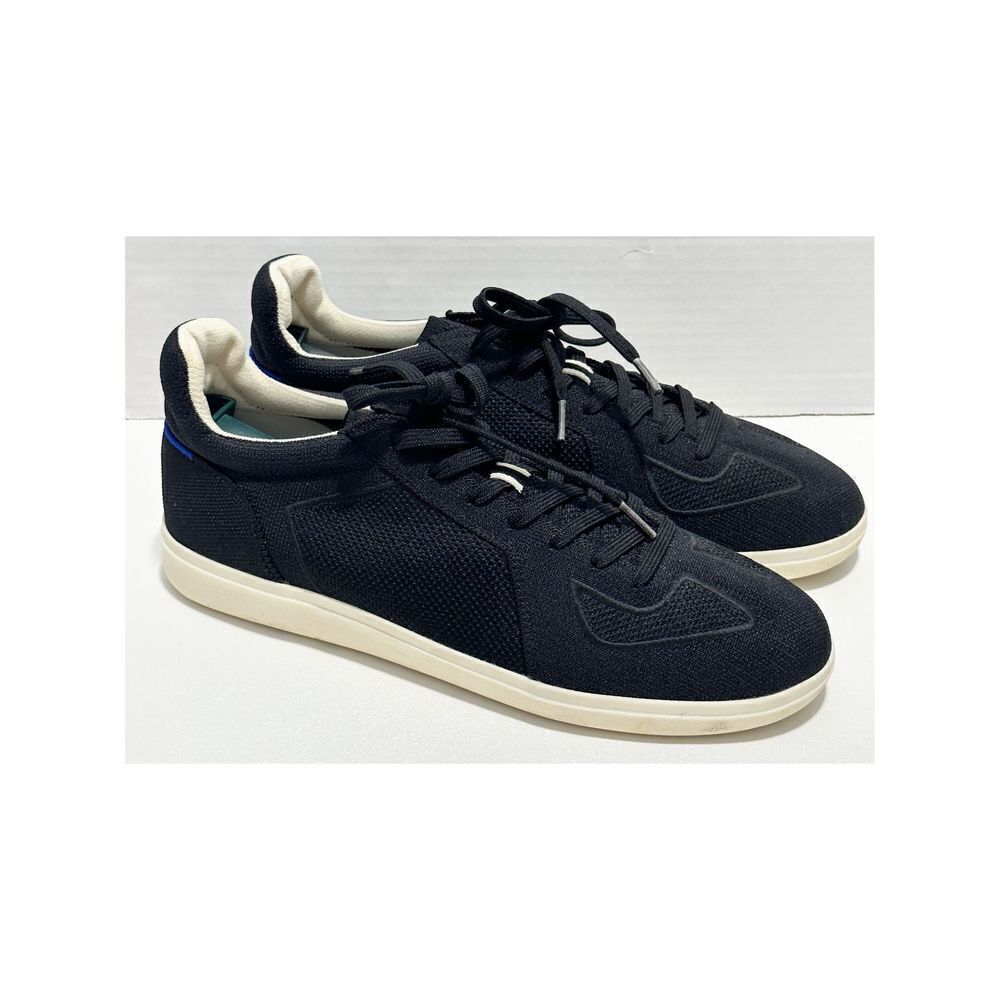 Rothy's Men's The RS01 Lace Up Knit Sneakers‎ Black White Soles Size 10